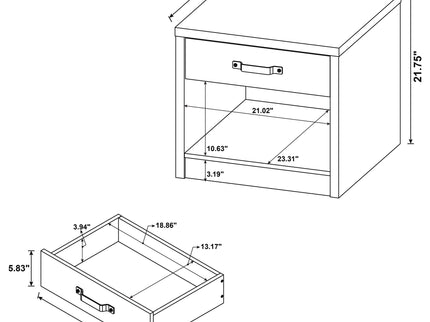 Nuberg - 1 Drawer Table - Gray