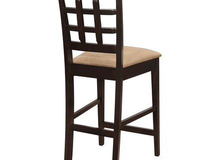 Upholstered Counter Height Stools (Set of 2) - Brown / Beige