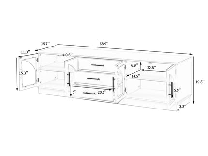 Modern Minimalist TV Stand, Entertainment Center Media Console Cabinet With Adjustable Shelves For Living Room