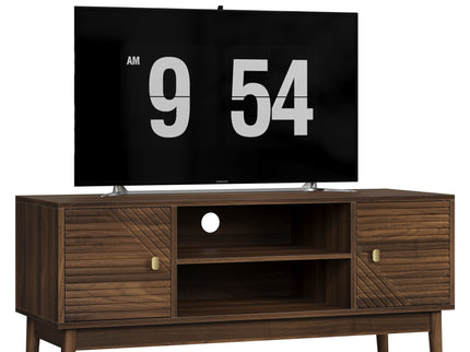 TV Stand, Entertainment Center With Storage, Media Console Table For Living Room - Walnut