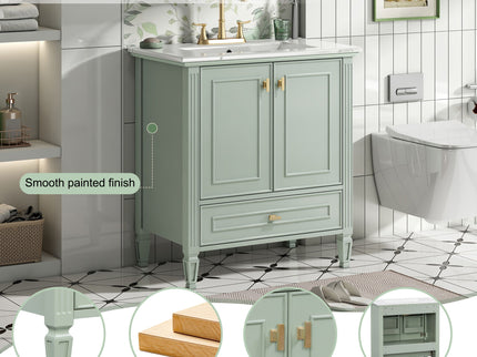 Freestanding Vanity With 1 Drawer & 2 Soft Close Doors With Door Mounted Storage