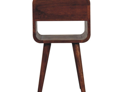 Mini California Curved Nightstand Wth Lower Slot
