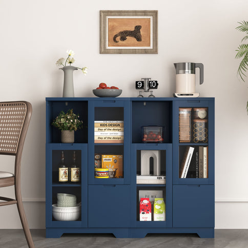 Modern Cabinet With Glass Doors And Drawer