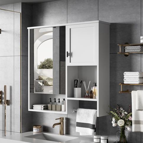 Modern Wall Mounted Bathroom Medicine Cabinet, Bathroom Wall Storage Cabinet With Mirror