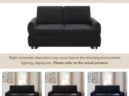 Convertible Sofa Bed Loveseat With Adjustable Backrest And USB Ports