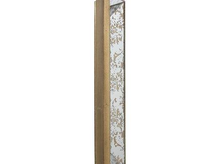Antique Rectangle Mirror With Floral Accents, Mirrored Display Tray, Hanging Wall Mirror