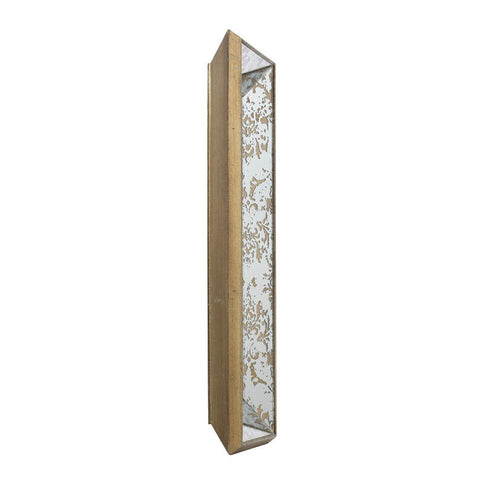 Antique Rectangle Mirror With Floral Accents, Mirrored Display Tray, Hanging Wall Mirror