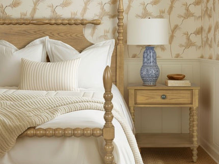 Traditional Durable Nightstand Table With Drawer And Shelf