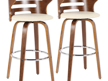 Cosini - Mid Century Modern Fixed Height Barstool With Swivel (Set of 2)