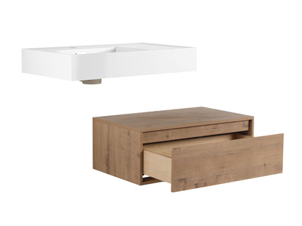 Modern Wall Mounted Bathroom Vanity With Resin Sink And Soft Close Drawer In Imitative - Imitative Oak