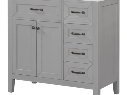 Modern Bathroom Vanity With Sink, Freestanding With Drawers And Doors