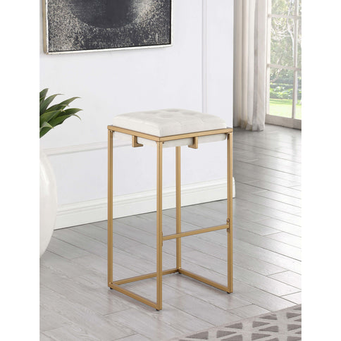 Soccoro - Square Tufted Cushion Stools (Set of 2) - Beige