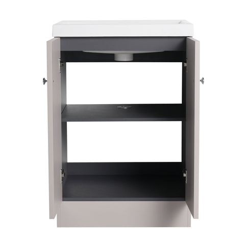 Contemporary Freestanding Bathroom Vanity With Resin Sink & Soft-Close Cabinet Doors