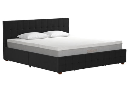 King Upholstered Bed With Storage - Black
