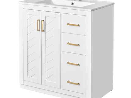 Bathroom Vanity With Sink, Storage Cabinet, Freestanding Set With 3 Drawers & Soft Closing Doors