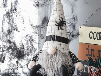 Sitting Gnome With Hat Spider, For Halloween Decor