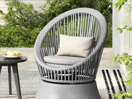 Modern Swivel Wicker Lounge Chair With Round Design