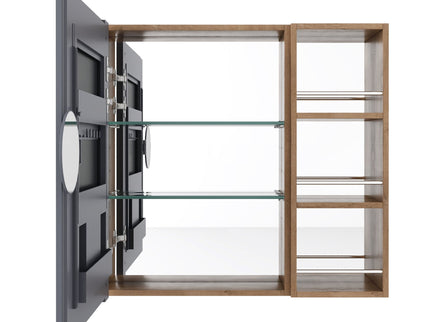 29.63" Wall Mounted Bathroom Cabinet With Adjustable Shelves - Imitative Oak