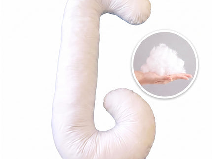 C - Shape Pregnancy Body Pillow With Soft Cover For Back - White