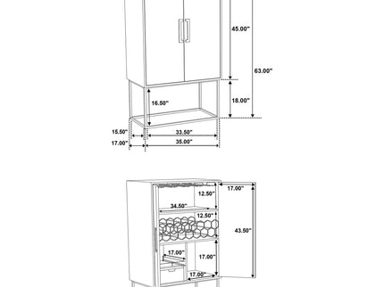 Washoe - 2 Door Bar Cabinet - Walnut