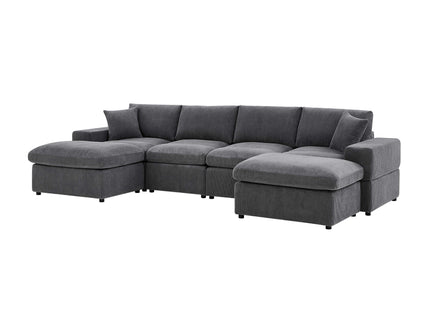 Upholstered Symmetrical Modular Sectional With 6 Seating