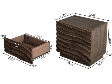 Nightstand With 2 Drawers, No Handles