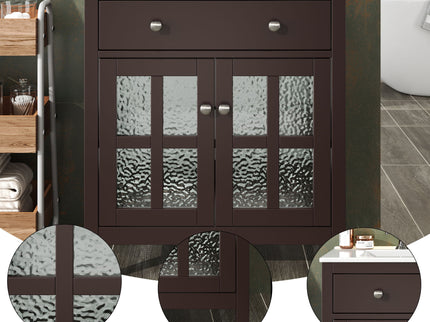 Bathroom Vanity With Ceramic Sink, Adjustable Shelf & Tip Out Tray