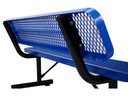 6' Outdoor Steel Bench With Backrest