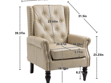 Modern Accent Armchair With Sturdy Wood Legs