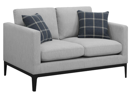 Saba - Cushion Back Loveseat With Pillow Top Arms - Light Gray
