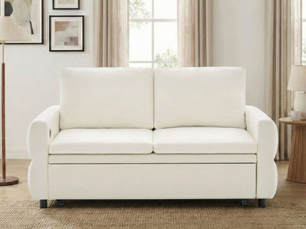 Convertible Sofa Bed Loveseat With Adjustable Backrest And USB Ports