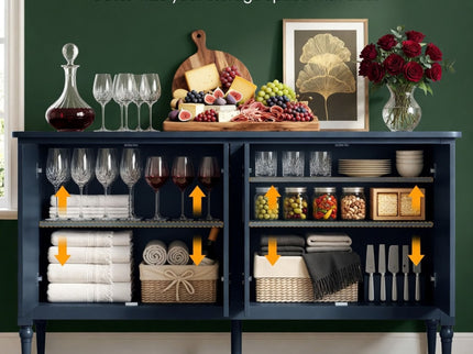 Vintage Buffet Cabinet With Adjustable Shelves