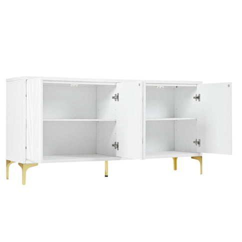 Modern Sideboard Buffet Cabinet With Handleless Press To Open Design With 4 Doors