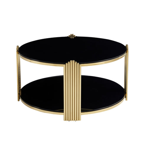 Round Table With Double Layer Storage