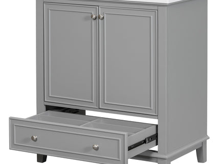 Modern Bathroom Vanity With Sink Combo, Multi Functional Cabinet With Doors And Drawer