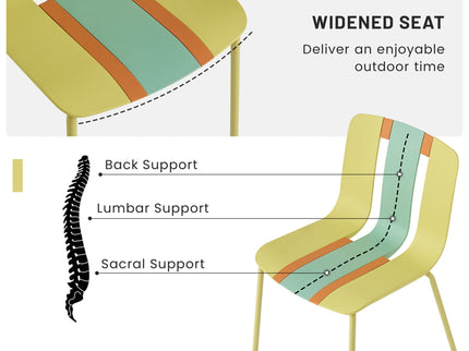 Modern Striped Blocking Single Chairs (Set of 4)