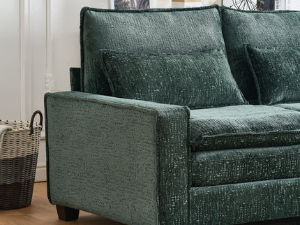 Modern Comfy L Shaped Sectional Sofa With Movable Ottoman