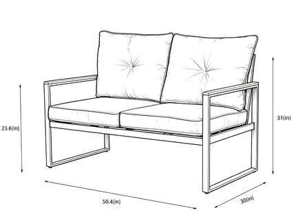 Oversized Outdoor Conversation Set, 5 Seater - Blue
