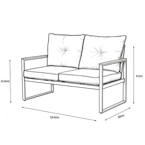 Oversized Outdoor Conversation Set, 5 Seater - Blue