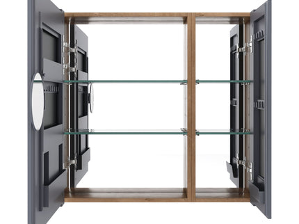 29.63" Wall Mounted Cabinet With Adjustable Shelves Storage Cabinet For Bathroom - Imitative Oak