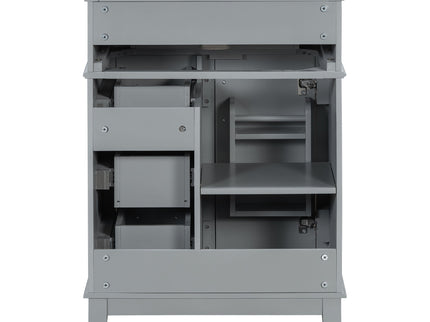 Modern Bathroom Vanity With Sink, Flip Drawer & 3 Drawers, Soft Close Hinges, Adjustable Shelf