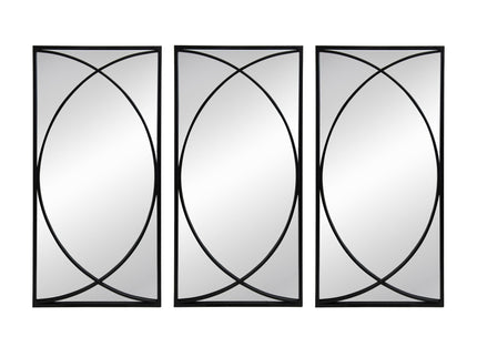 Rectangular Wall Mirrors With Frame, Home Decor For Living Room Bedroom Entryway - Black