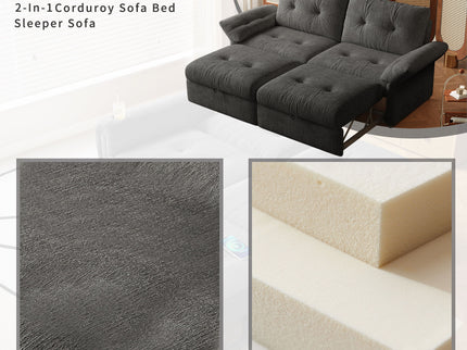 Sofa Bed, 2 In 1 Design For Living Rooms