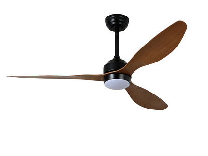 Ceiling Fan With Lights Quiet DC Motor 3 Blade Ceiling Fans 6 Speed Levels, Reversible Ceiling Fan - Matte Black / Wood
