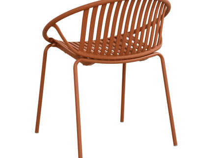 Stackable Outdoor Chairs With Breathable Plastic Backrest (Set of 2)