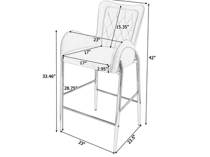 Fabric Counter Height Bar Stools (Set of 2)