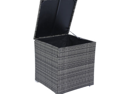 8 Piece Patio Sectional Wicker Rattan Outdoor Furniture Sof Set With One Storage Box Under Seat And Cushion Box - Gray / Black