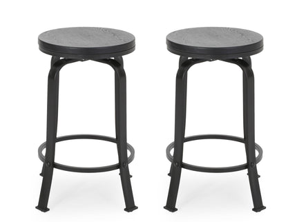 Modern Industrial Counter Stool Set With Swivel Function