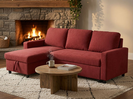 L - Shaped Convertible Sofa Bed With Storage Chaise