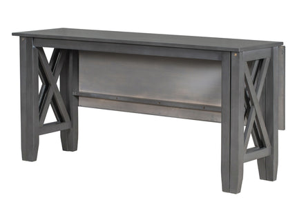 Foldable Dining Set For 6 With 4 Chairs And Bench, Space Saving Design - Gray